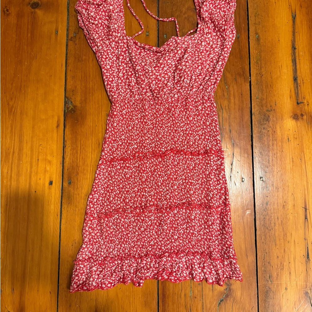 Floral Red Midi Dress